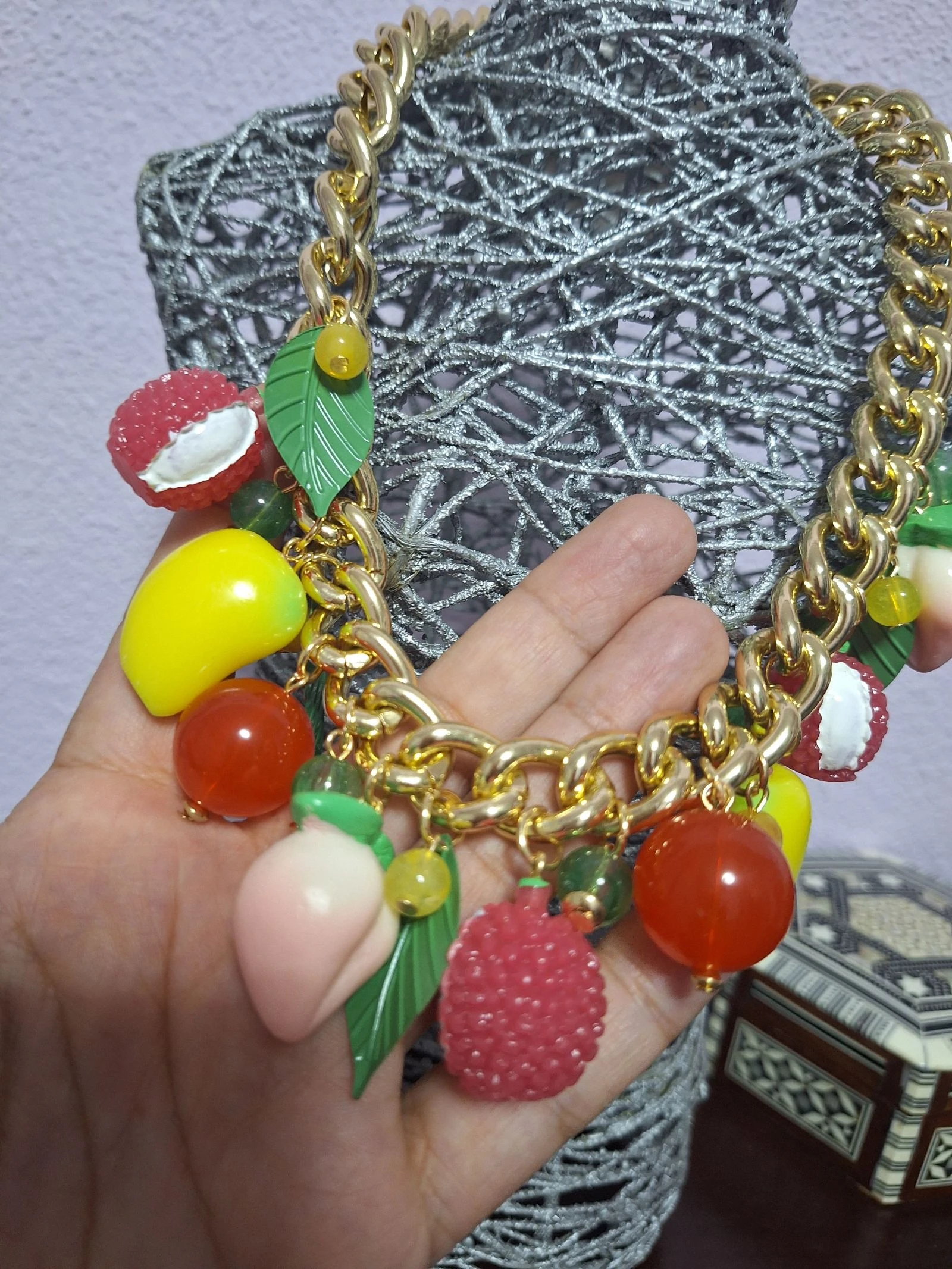 Colar corrente dourado multifrutas – photo 3
